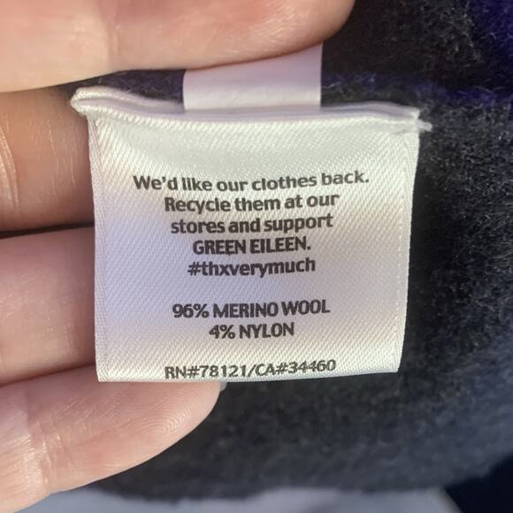 Eileen Fisher Merino Wool Long Sleeve Midnight Blue Blazer Jacket Size L Petite - Picture 9 of 13